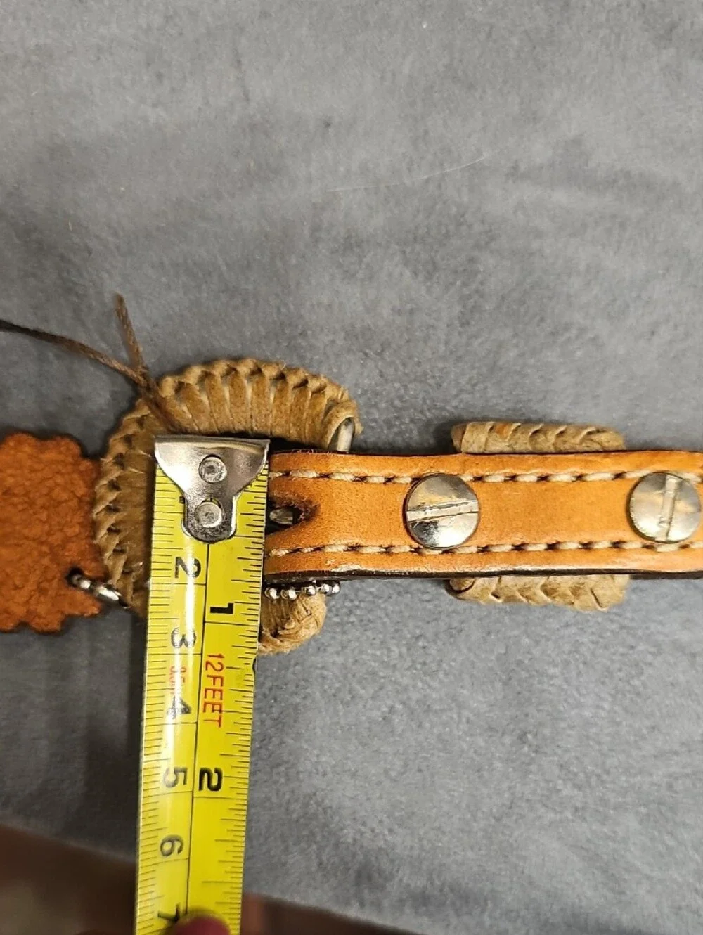 Alamo Saddlery Leather Belt Western Harness Braided Rawhide 36-40 Cowgirl Cowboy